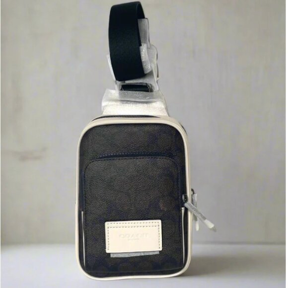 Coach Racer Sling Bag Backpack Canvas Leather Walnut Chalk CY912 ORGPKG - Picture 1 of 13